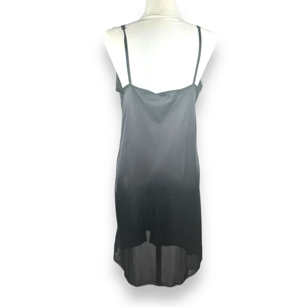Vintage 80s Antron Lace Lingerie Slip Dress Babydoll Womens Medium USA Made
